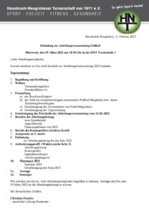 HNT Fußball Abteilungsversammlung 2023