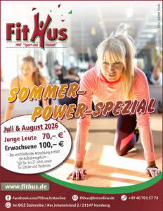 Ein Foto von dem Plakat für das Sommer-Power-Spezial-Angebot im FitHus.