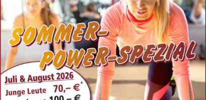 Ein Foto von dem Plakat für das Sommer-Power-Spezial-Angebot im FitHus.