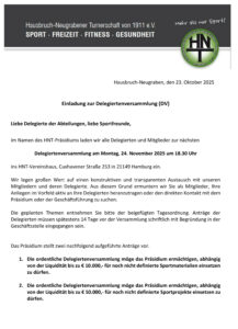 Die Einladung zur Delegiertenversammlung im Herbst 2025