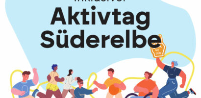 Ein Foto des Flyers für den Aktivtag Süderelbe 2026.