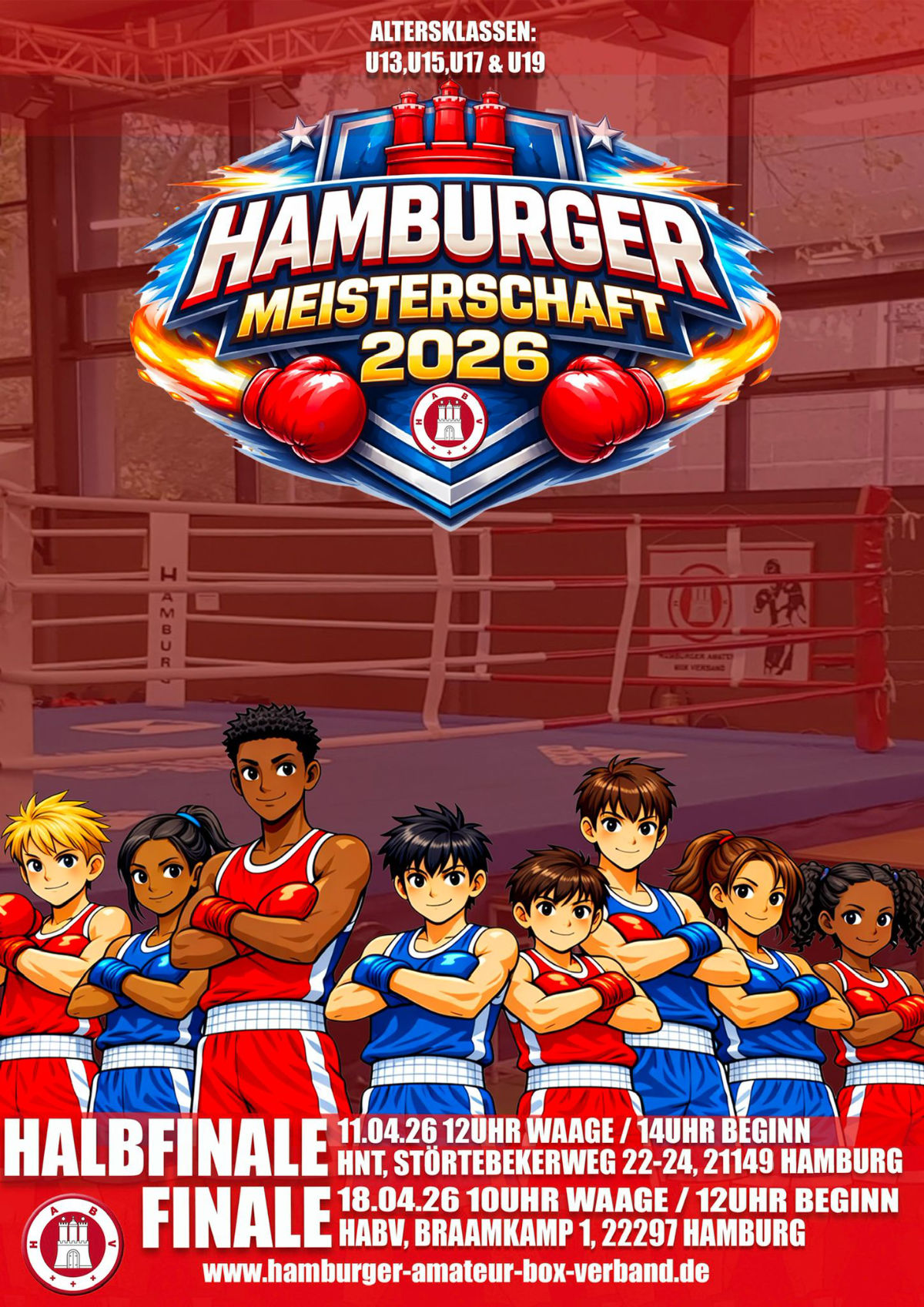Ein Foto des Plakats für die Hamburger Jugendmeisterschaft im Boxen 2026.