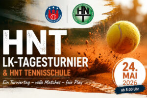 Ein Foto des Plakats vom LK-Tennistagesturnier der HNT am 24. Mai.