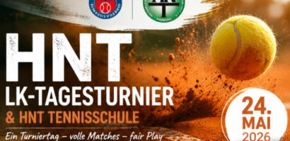 Ein Foto des Plakats vom LK-Tennistagesturnier der HNT am 24. Mai.