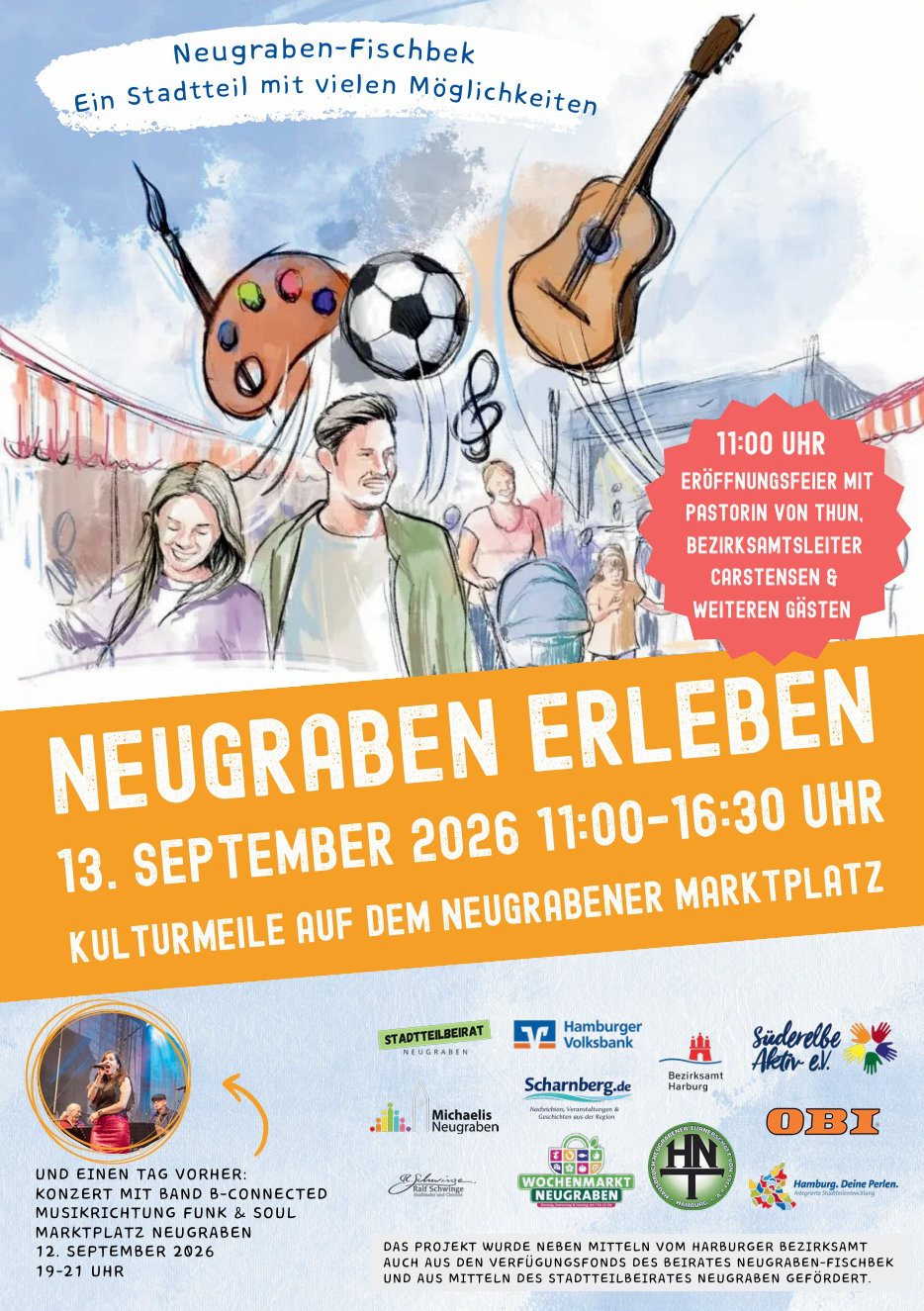 Das Plakat für das Stadtteilfest "Neugraben erleben" 2026.
