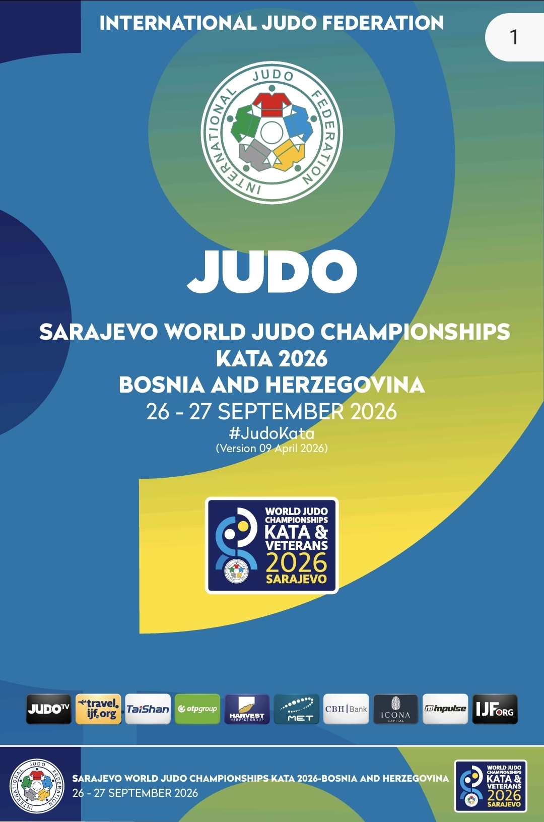 Ein Plakat der Kata-Weltmeisterschaft 2026 in Sarajevo.